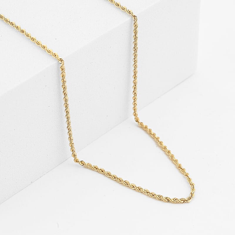 1.6mm Silk Rope Chain Necklace in 14K Yellow Gold (18 Inches) 1.34 Grams