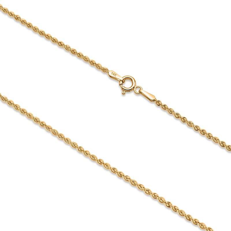 1.6mm Silk Rope Chain Necklace in 14K Yellow Gold (18 Inches) 1.34 Grams