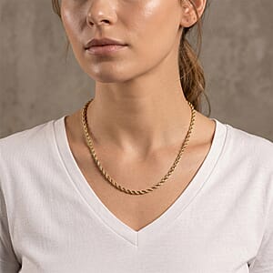 3.3mm Sunrays Rope Chain Necklace in 14K Yellow Gold 3.5 Grams (18 Inches)