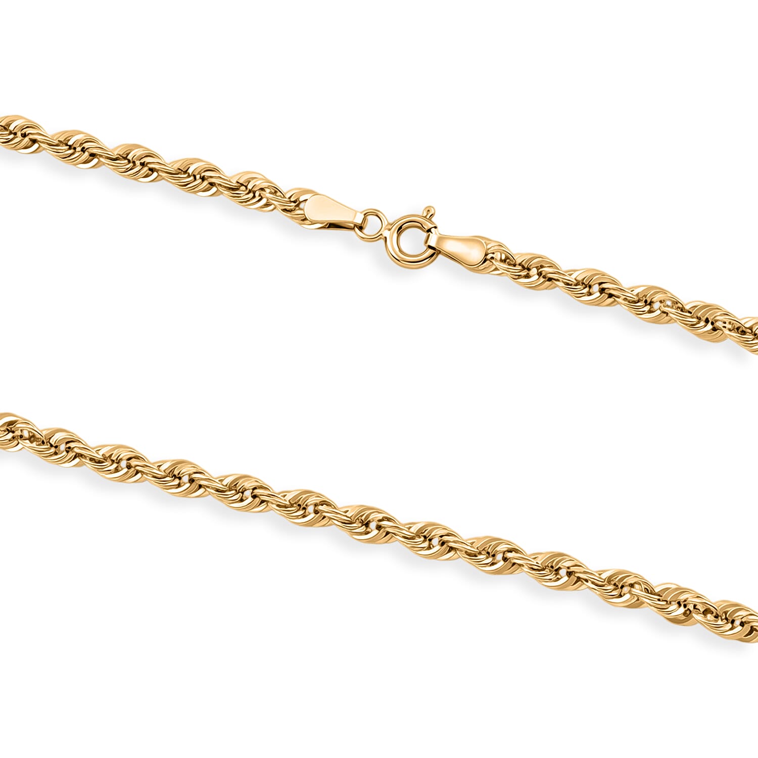 3.3mm Sunrays Rope Chain Necklace in 14K Yellow Gold 3.5 Grams (18 Inches)