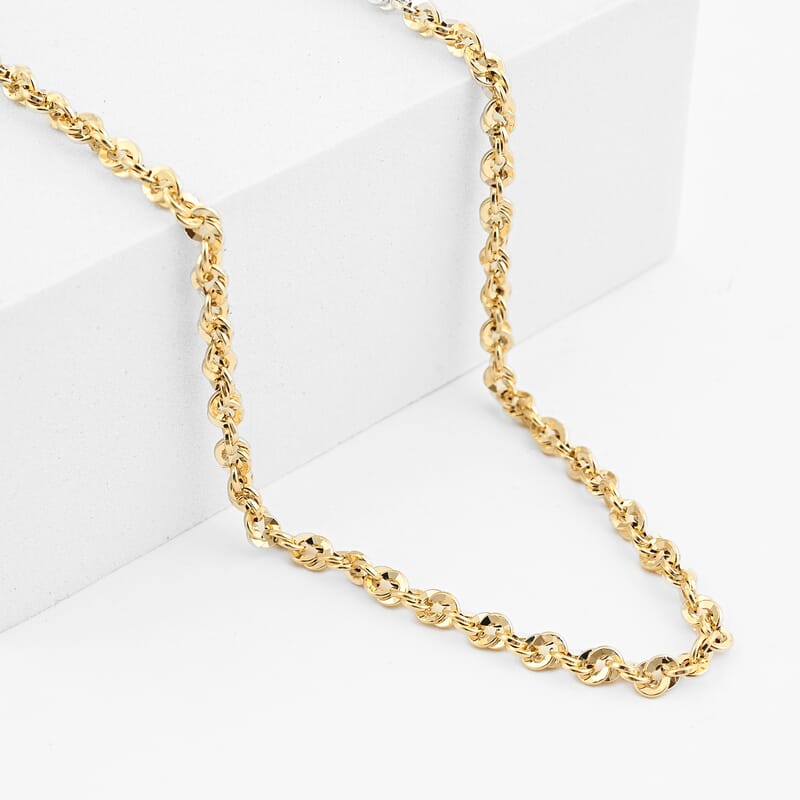 3.8mm Spirali Oro Chain Necklace in 14K Yellow Gold (18 Inches) 4.94 Grams