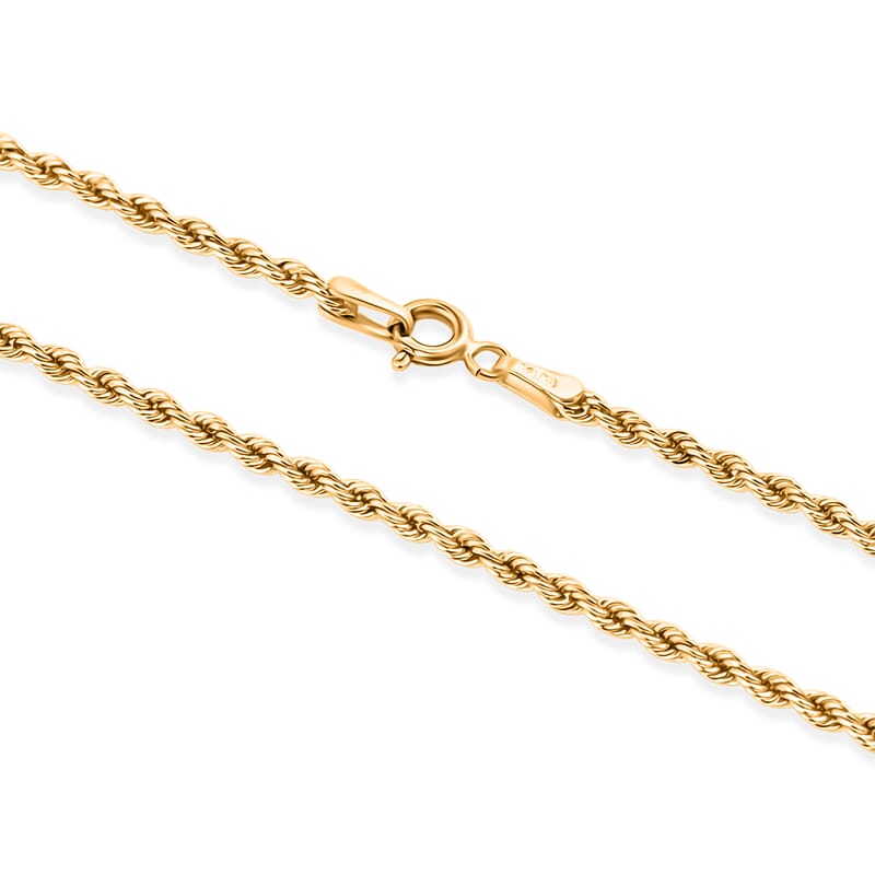 2.3mm Silk Rope Chain Necklace in 14K Yellow Gold (18 Inches) 2.37 Grams
