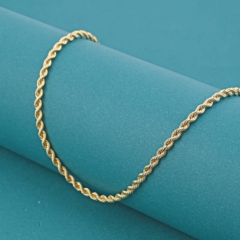 Italian 2.7mm Silk Rope Chain Necklace in 14K Yellow Gold (20 Inches) 3.75 Grams
