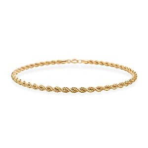 2.3mm Silk Rope Chain Bracelet in 14K Yellow Gold (7.00 In) 1.06 Grams