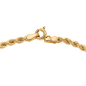 2.7mm Silk Rope Chain Bracelet in 14K Yellow Gold (7.50 In) 3.75 Grams