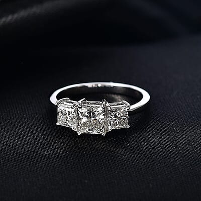 SGL Certified Luxuriant Lab Grown Diamond E-F VS 2.00 ctw Ring in 10K White Gold (Size 7.5)