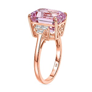 Premium Patroke Kunzite and Luxuriant Lab Grown Diamond E-F VS 10.70 ctw Majestic Rose Ring in 10K Rose Gold (Size 8.5)