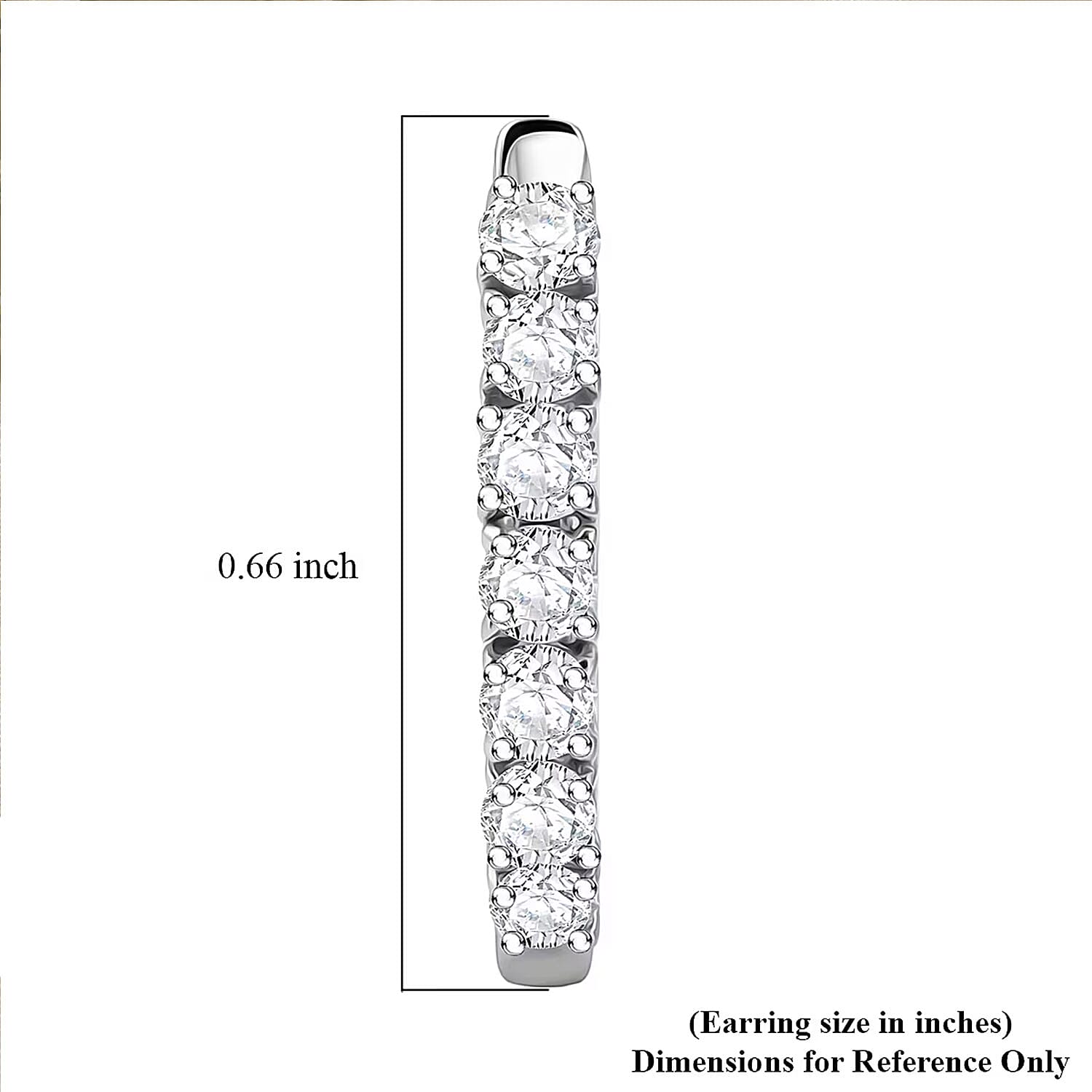 Luxuriant Lab Grown Diamond G-H SI 1.00 ctw Hoop Earrings in Rhodium Over Sterling Silver