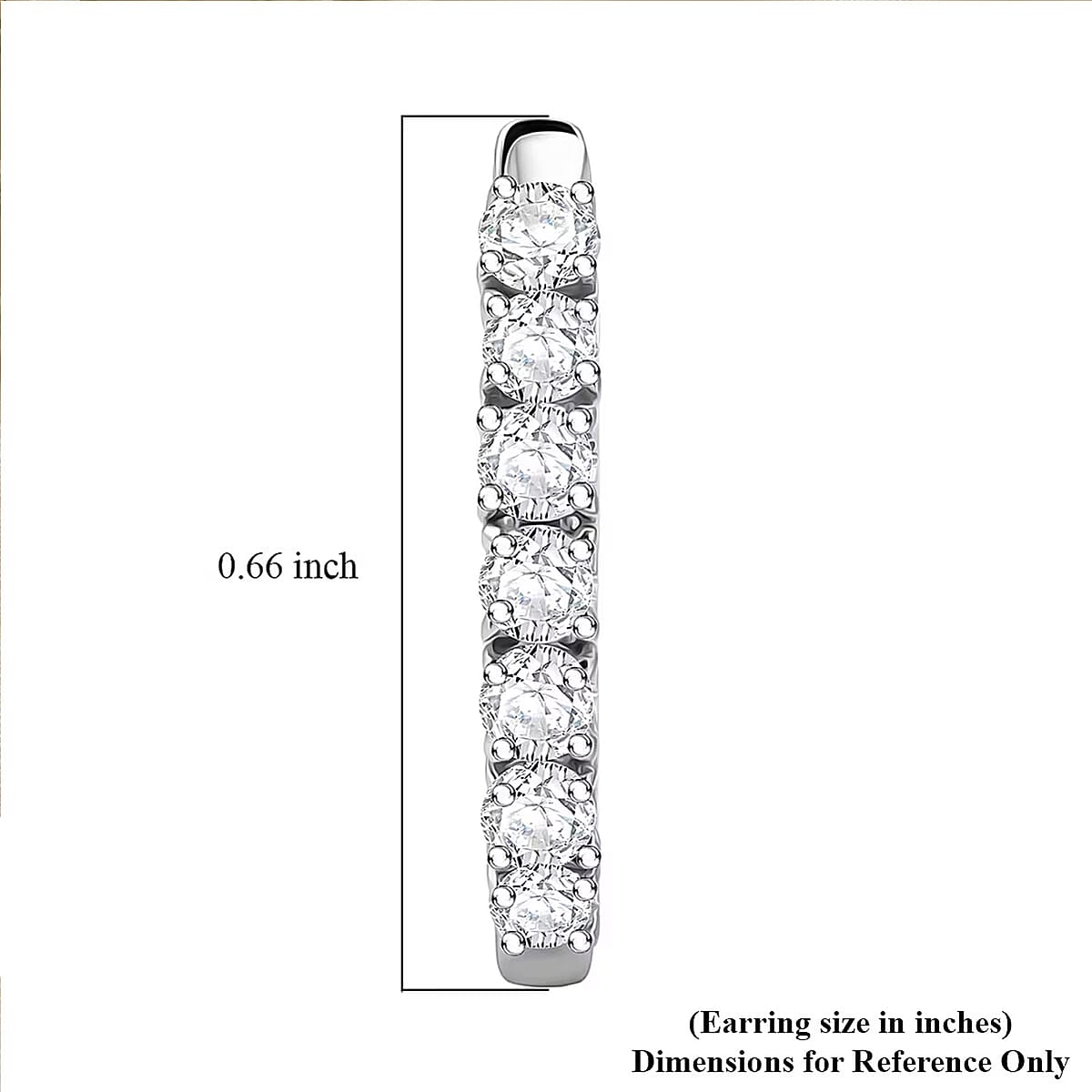 Luxuriant Lab Grown Diamond G-H SI 1.00 ctw Hoop Earrings in Rhodium Over Sterling Silver image number 6