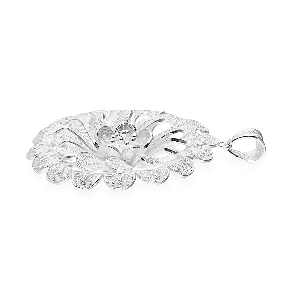 Artistry Tarakashi Collection Floral Pendant without Chain in Sterling Silver 7.85 Grams