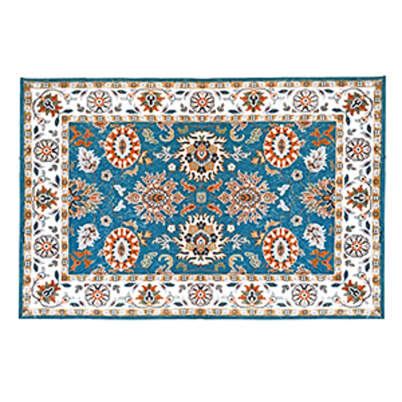 Livmore Teal Blue & White Pile Rug