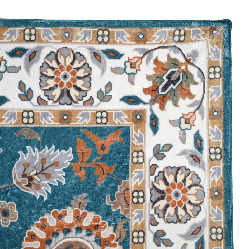 Livmore Teal Blue & White Pile Rug (70.75x106)
