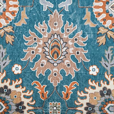 Livmore Teal Blue & White Pile Rug