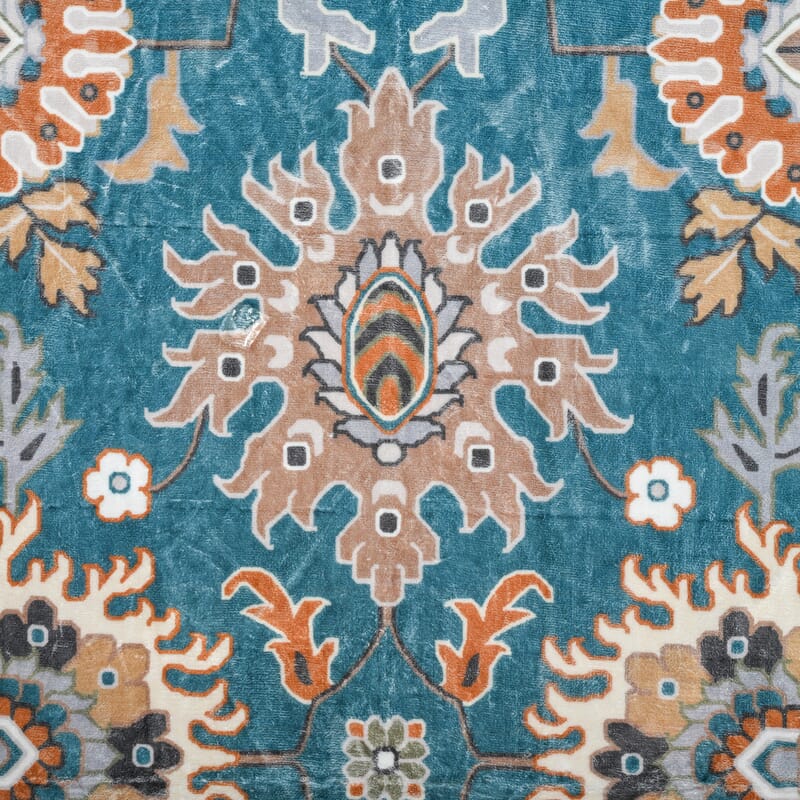 Livmore Teal Blue & White Pile Rug (70.75x106)