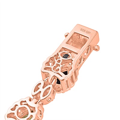 GP Italian Garden Collection Multi Gemstone 9.10 ctw Bracelet in 18K Vermeil Rose Gold Over Sterling Silver (7.25 In)