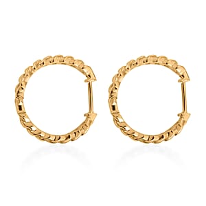 EverTrue Bronzella Collection Miami Cuban Link Hoop Earrings 18K YG Plated Bronze