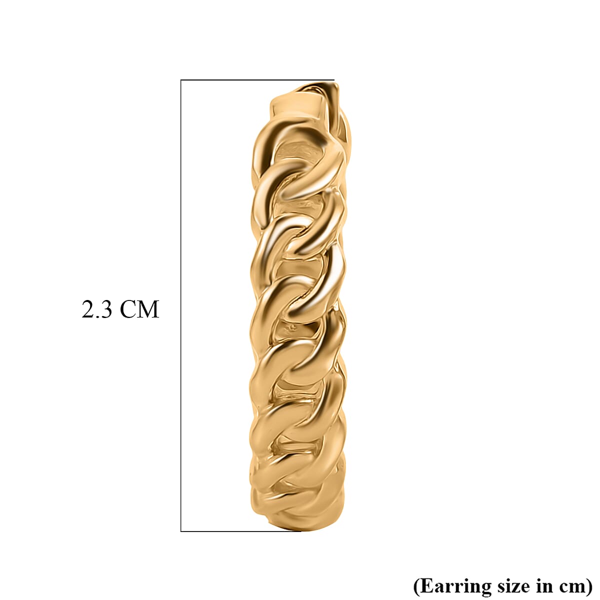 EverTrue Bronzella Collection Miami Cuban Link Hoop Earrings 18K YG Plated Bronze image number 4