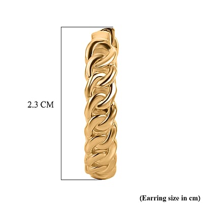 EverTrue Bronzella Collection Miami Cuban Link Hoop Earrings 18K YG Plated Bronze