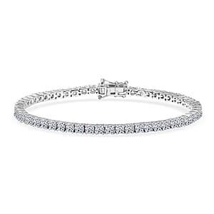 Luxuriant Lab Grown Diamond&nbsp;G-H SI 4.35 ctw Tennis Bracelet 1 Row in Rhodium Over Sterling Silver (6.50 In) (Delivery in 7-10 Days)