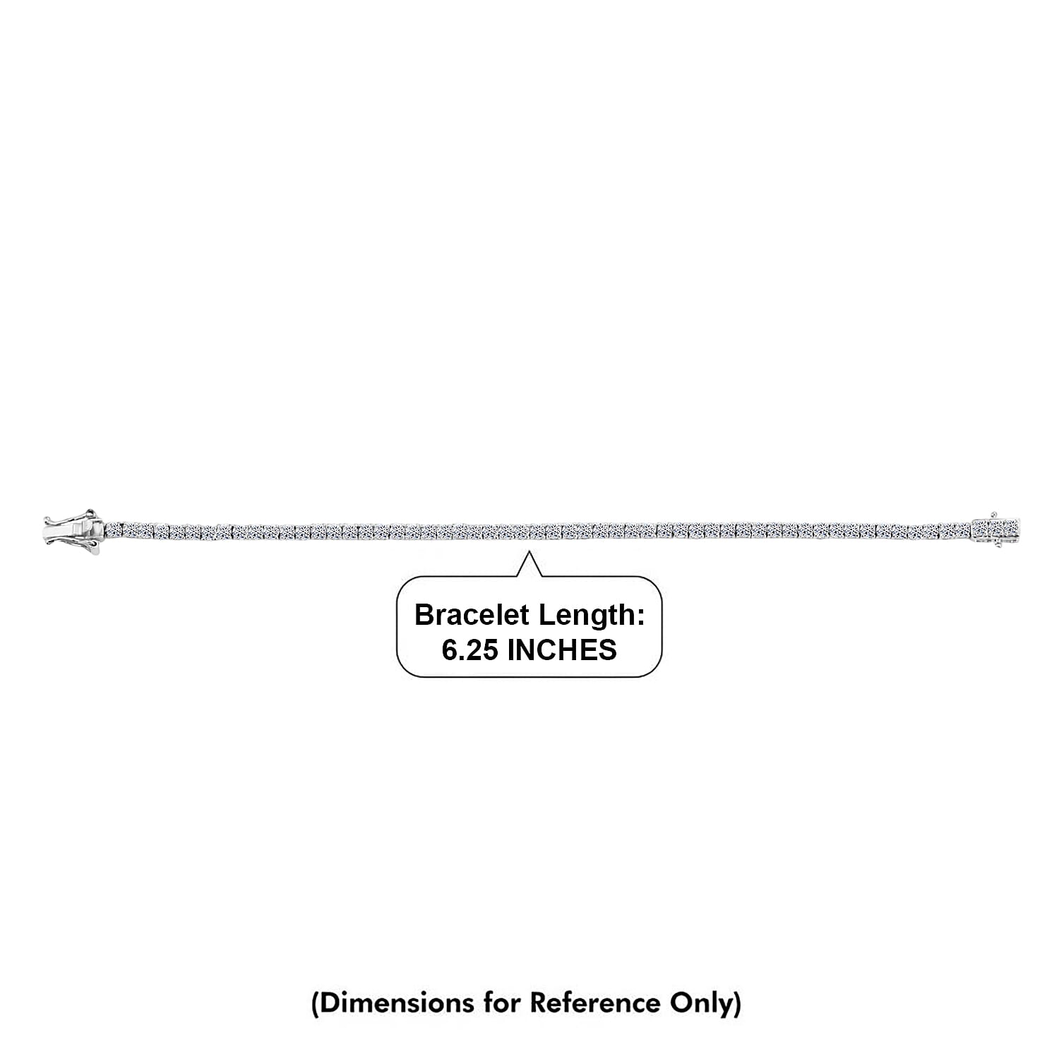Luxuriant Lab Grown Diamond G-H SI 4.35 ctw Tennis Bracelet 1 Row in Rhodium Over Sterling Silver (6.50 In) (Delivery in 7-10 Days)