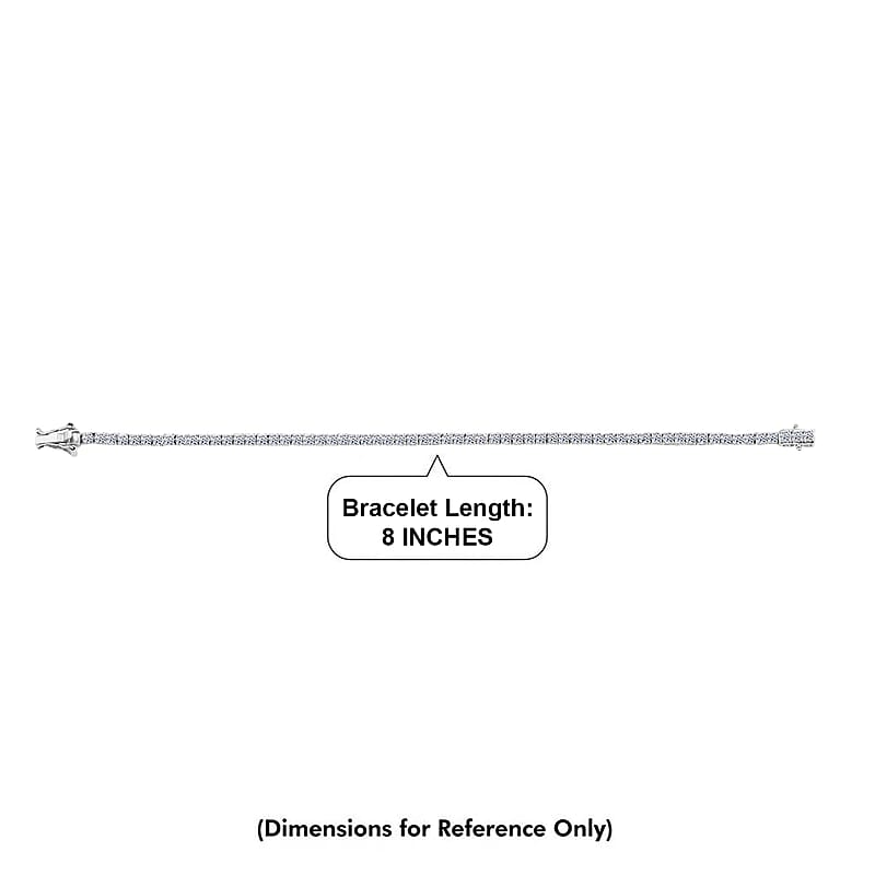 Luxuriant Lab Grown Diamond G-H SI 5.60 ctw Tennis Bracelet in Rhodium Over Sterling Silver (8.00 In)