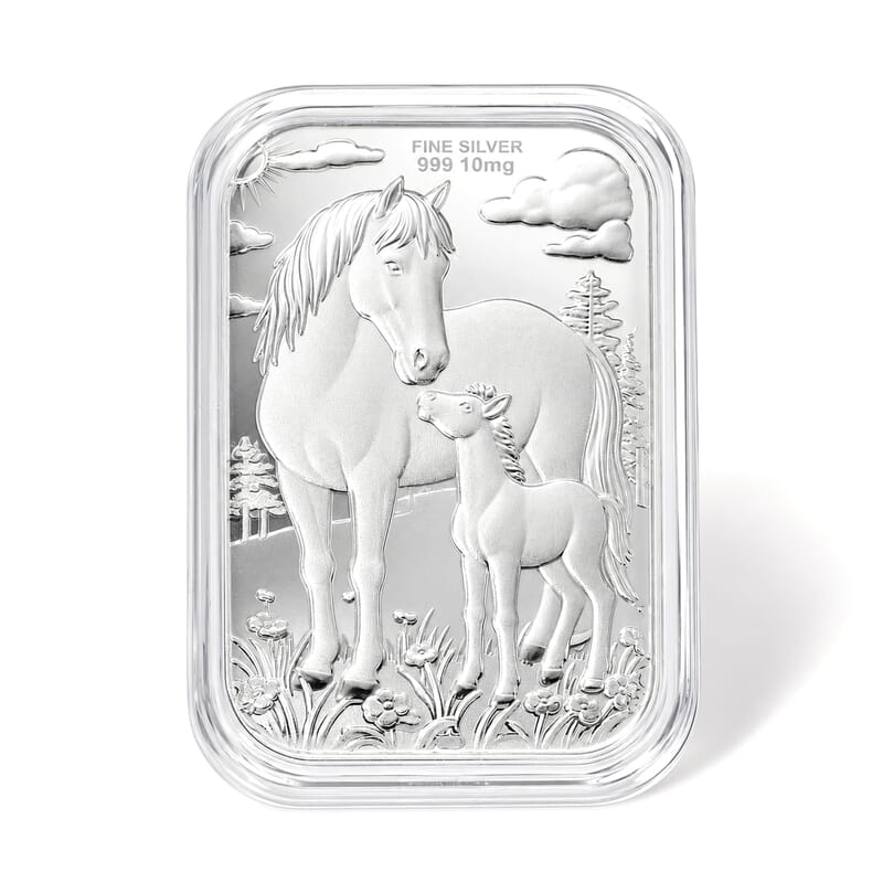 999 Fine Silver Horse Embossed Sheet (31x45.5mm) 10mg