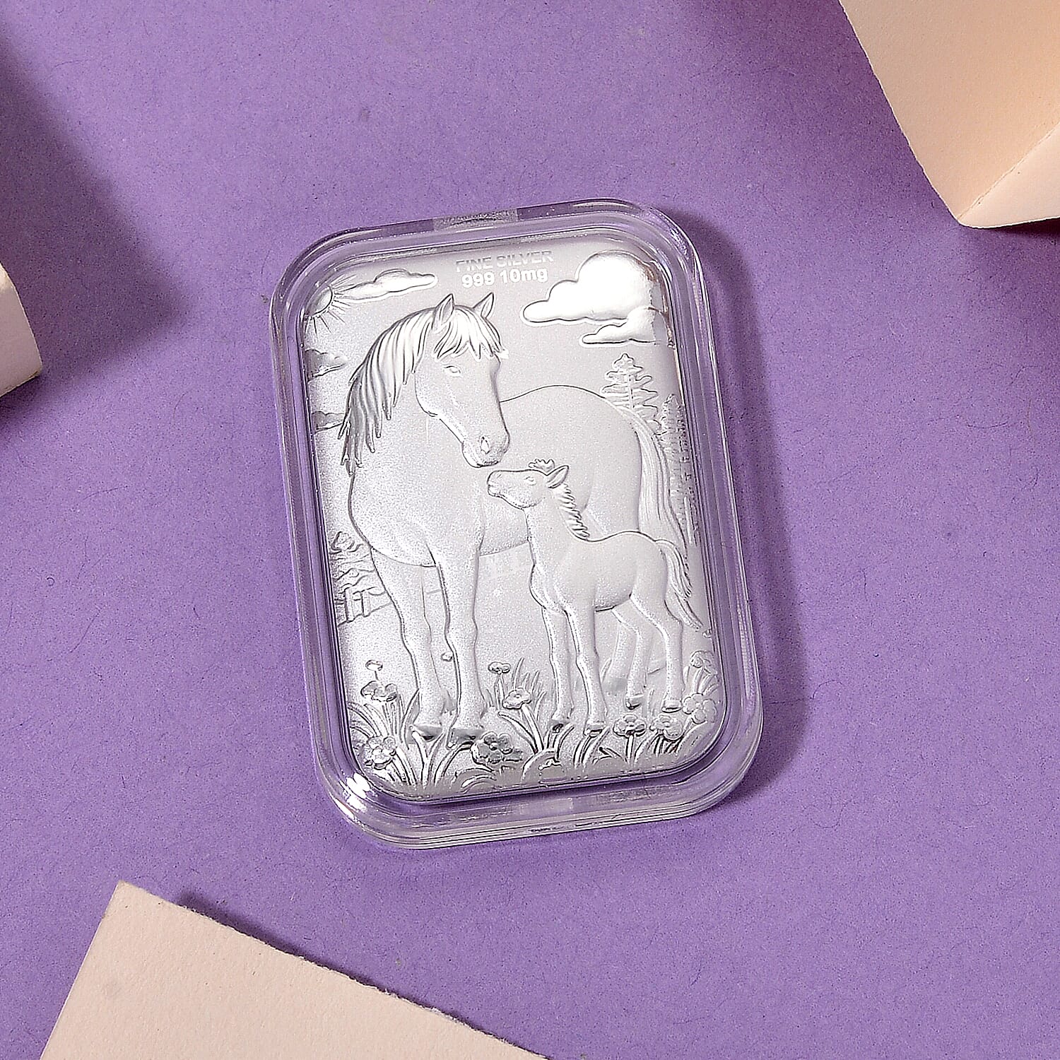 999 Fine Silver Horse Embossed Sheet (31x45.5mm) 10mg