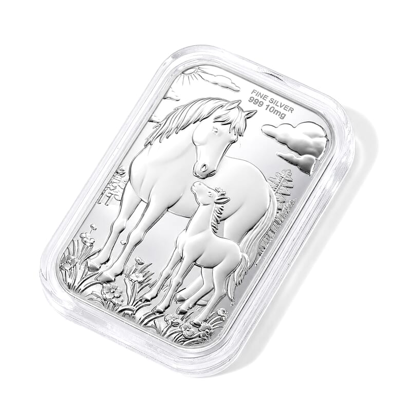 999 Fine Silver Horse Embossed Sheet (31x45.5mm) 10mg