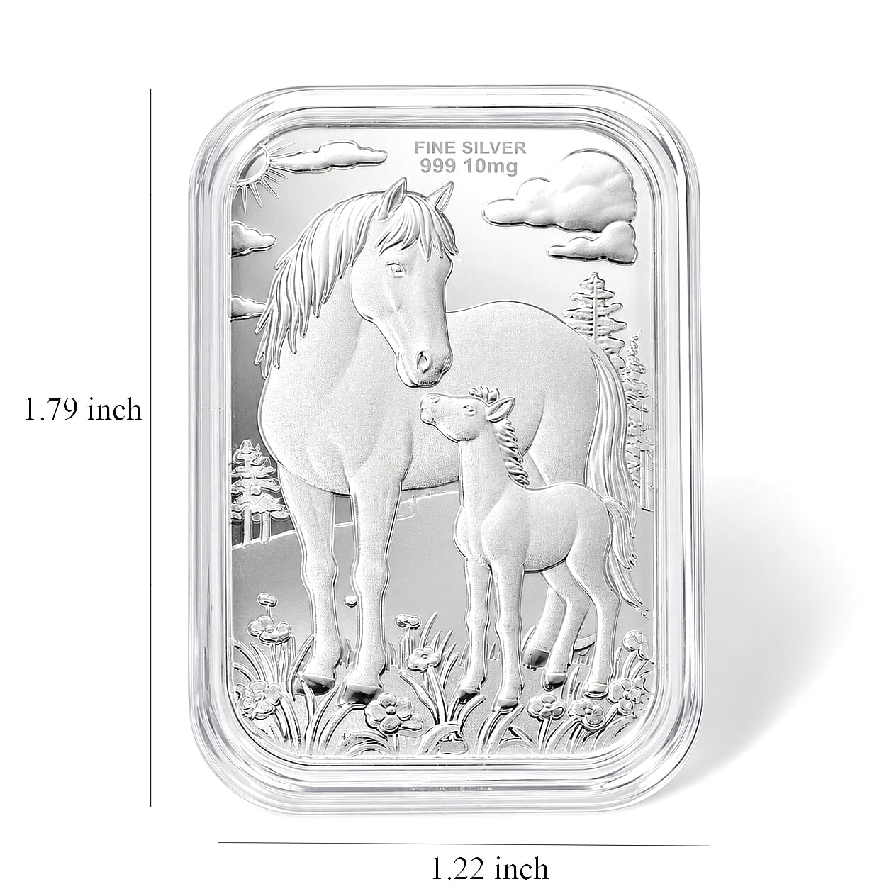 999 Fine Silver Horse Embossed Sheet (31x45.5mm) 10mg