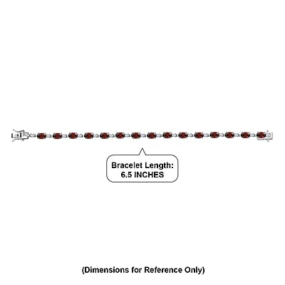 D'Joy AAA Red Zircon and White Zircon 12.25 ctw Sky Blue Sparkle Bracelet in Rhodium Over Sterling Silver (6.50 In)