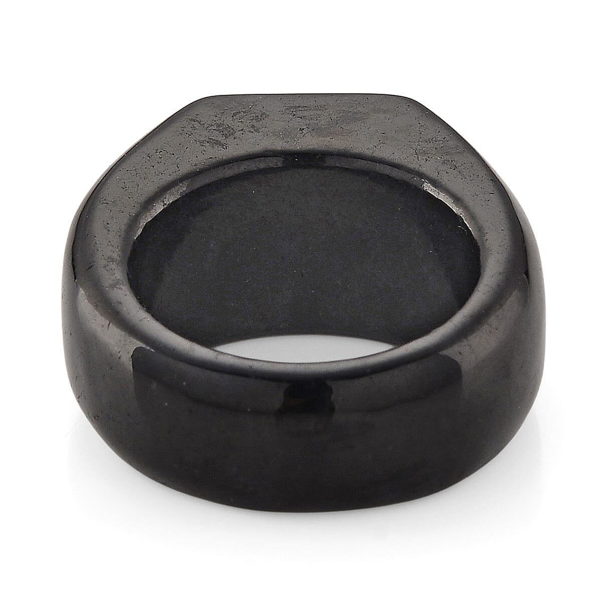 D'Joy Moissanite and Black Jade (D) 54.85 ctw Men's Ring in Rhodium Over Sterling Silver (Size 11.0)