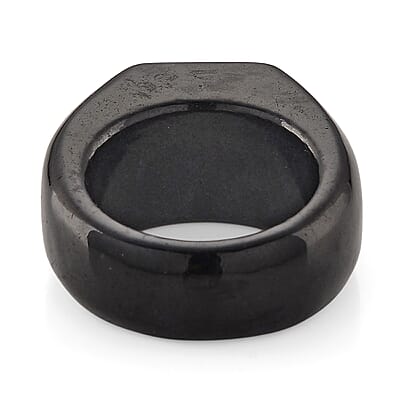 D'Joy Moissanite and Black Jade (D) 54.85 ctw Men's Ring in Rhodium Over Sterling Silver (Size 12.0)