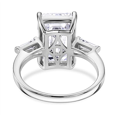 D'Joy Moissanite 10.30 ctw Ring in Rhodium Over Sterling Silver (Size 5.0)