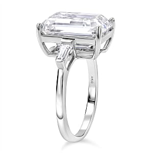 D'Joy Moissanite 10.30 ctw Ring in Rhodium Over Sterling Silver (Size 9.0)