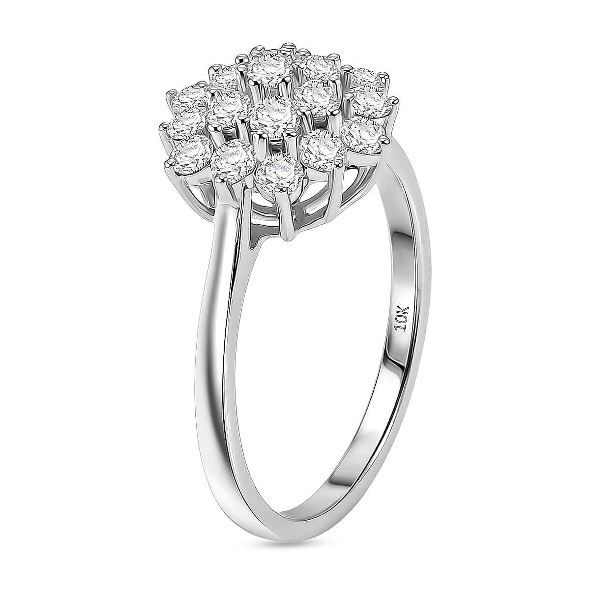 Closeout Deal Luxoro 10K White Gold Diamond (I1-I2) Ring (Size 11.0) 1.00 ctw
