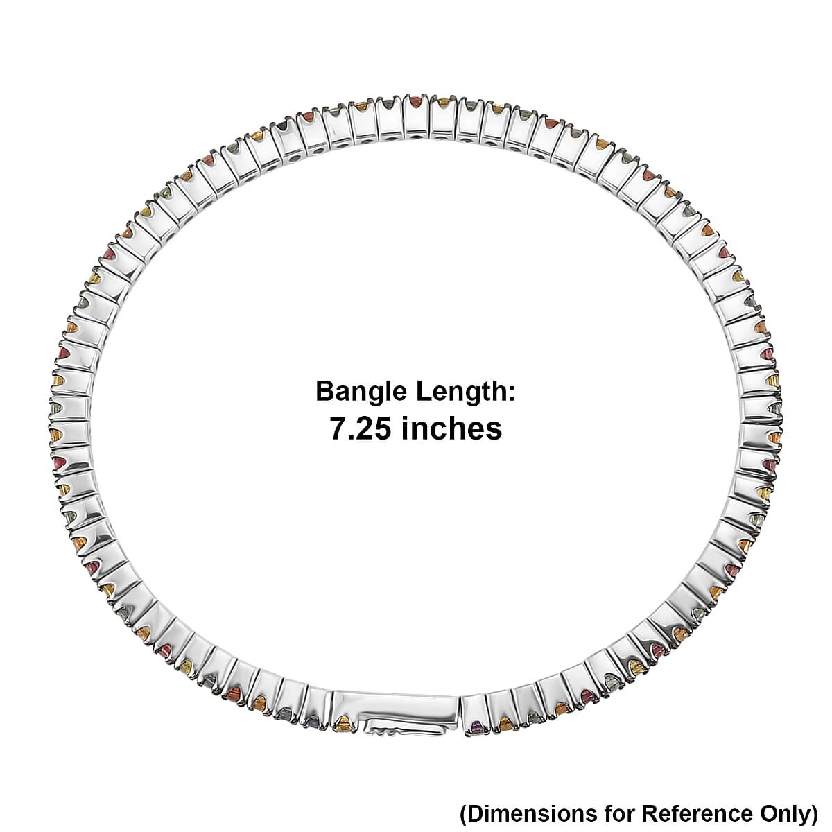 D'Joy Premium Multi Sapphire 5.50 ctw Bangle Bracelet in Rhodium Over Sterling Silver (7.25 In) image number 6