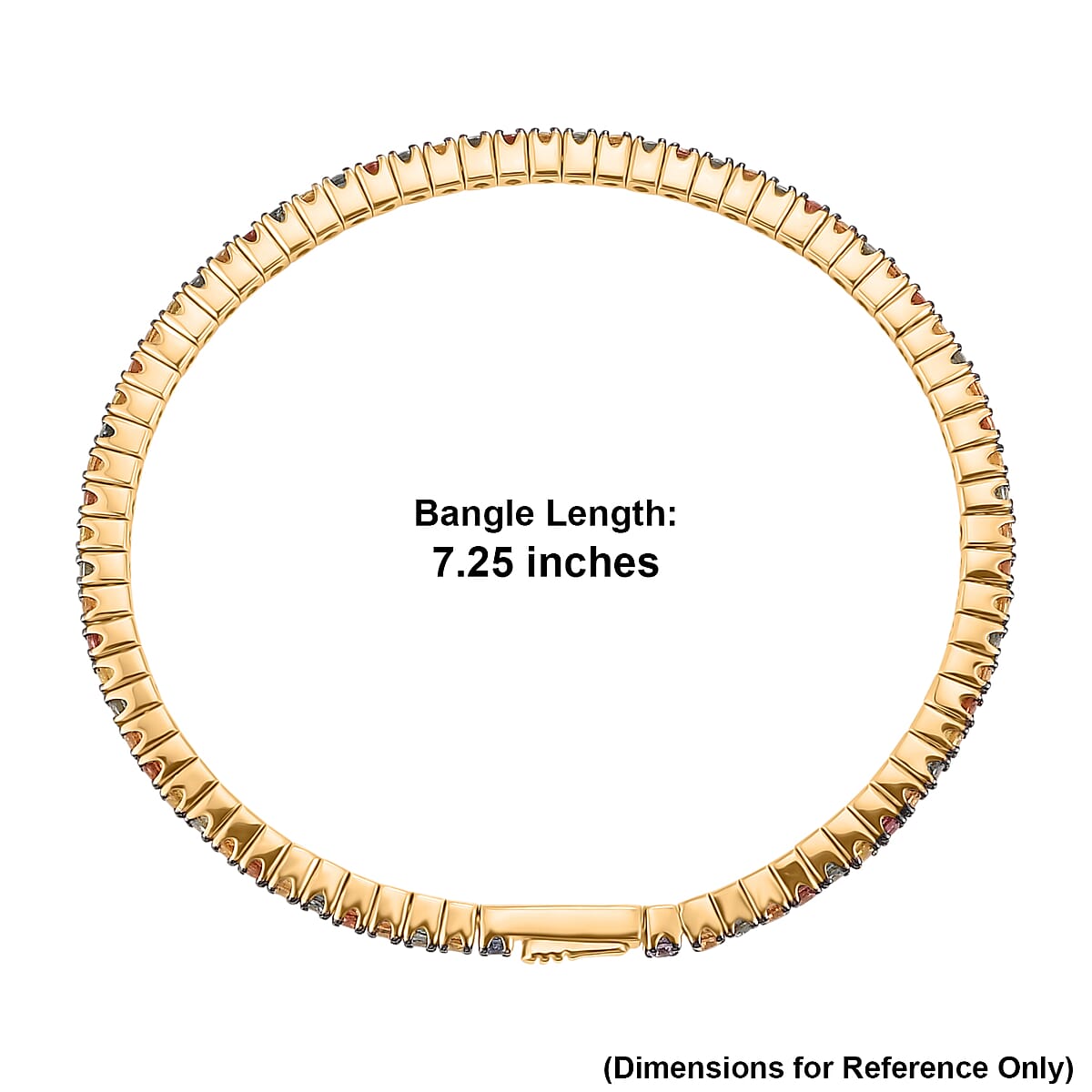 D'Joy Premium Multi Sapphire 5.50 ctw Bangle Bracelet in 18K Vermeil Yellow Gold Over Sterling Silver (7.25 In) image number 6