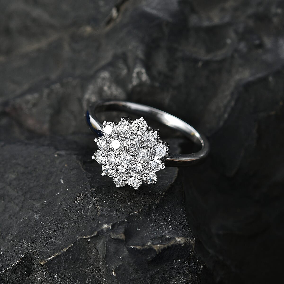 Luxoro 10K White Gold Diamond (I2) Ring (Size 7.0) 1.00 ctw image number 1