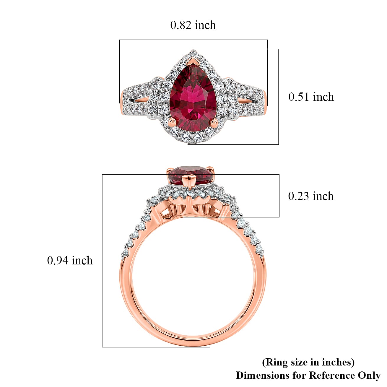 Certified and Appraised D'Joy Tanzanian Mahenge Garnet and Moissanite 2.25 ctw Ring in 18K Vermeil Rose Gold Over Sterling Silver (Size 6.0)