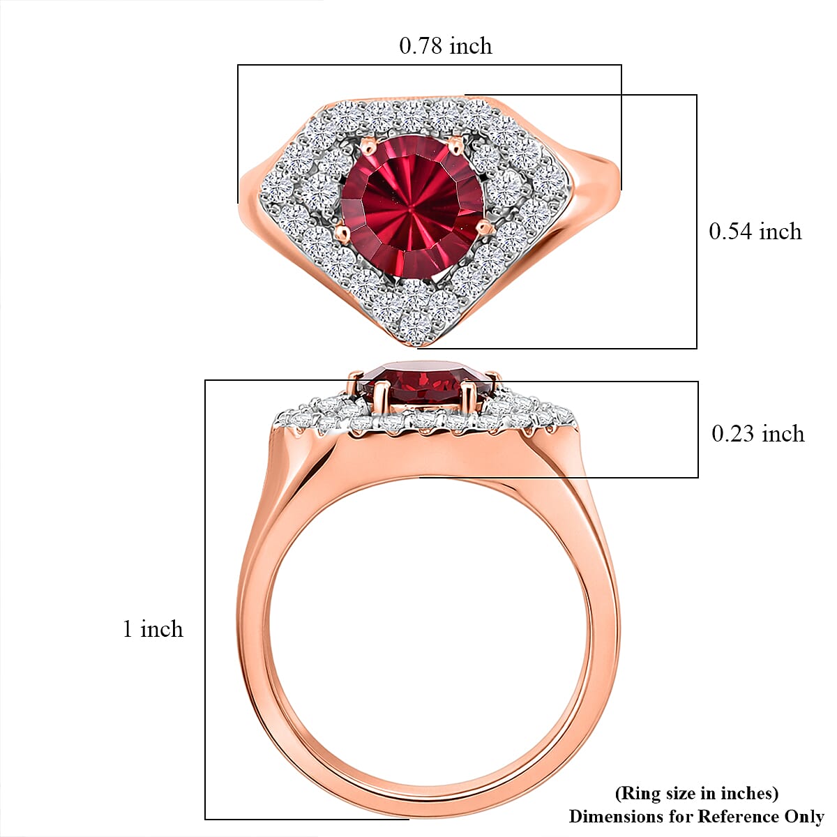 Certified and Appraised D'Joy Premium Tanzanian Mahenge Garnet and Moissanite 2.00 ctw Ring in 18K Vermeil Rose Gold Over Sterling Silver (Size 6.0)