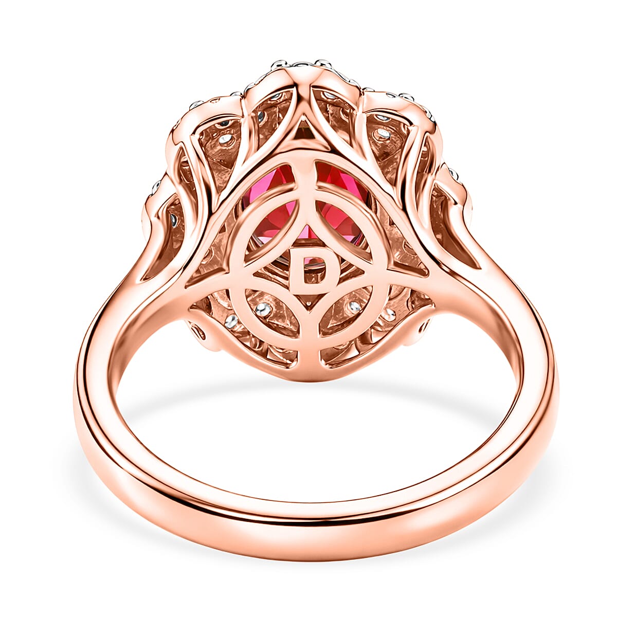 Certified & Appraised D'Joy Pink Garnet, Moissanite Ring in 18K Vermeil RG Over Sterling Silver (Size 10.0) 2.75 ctw image number 4