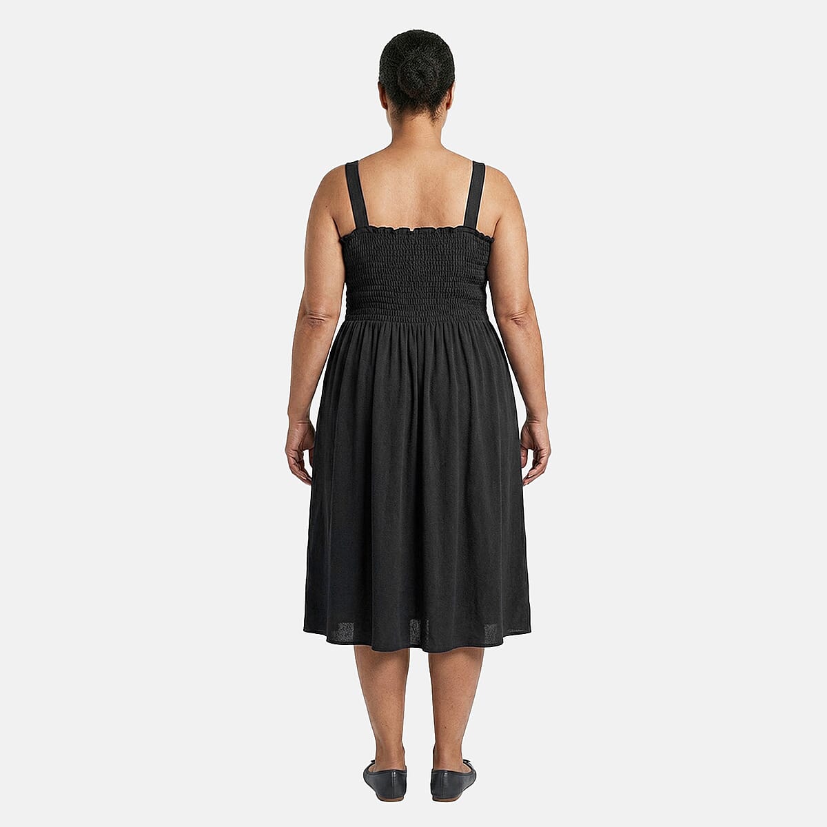Amanda Paige Sleeveless Black Smocking Sundress-L image number 2