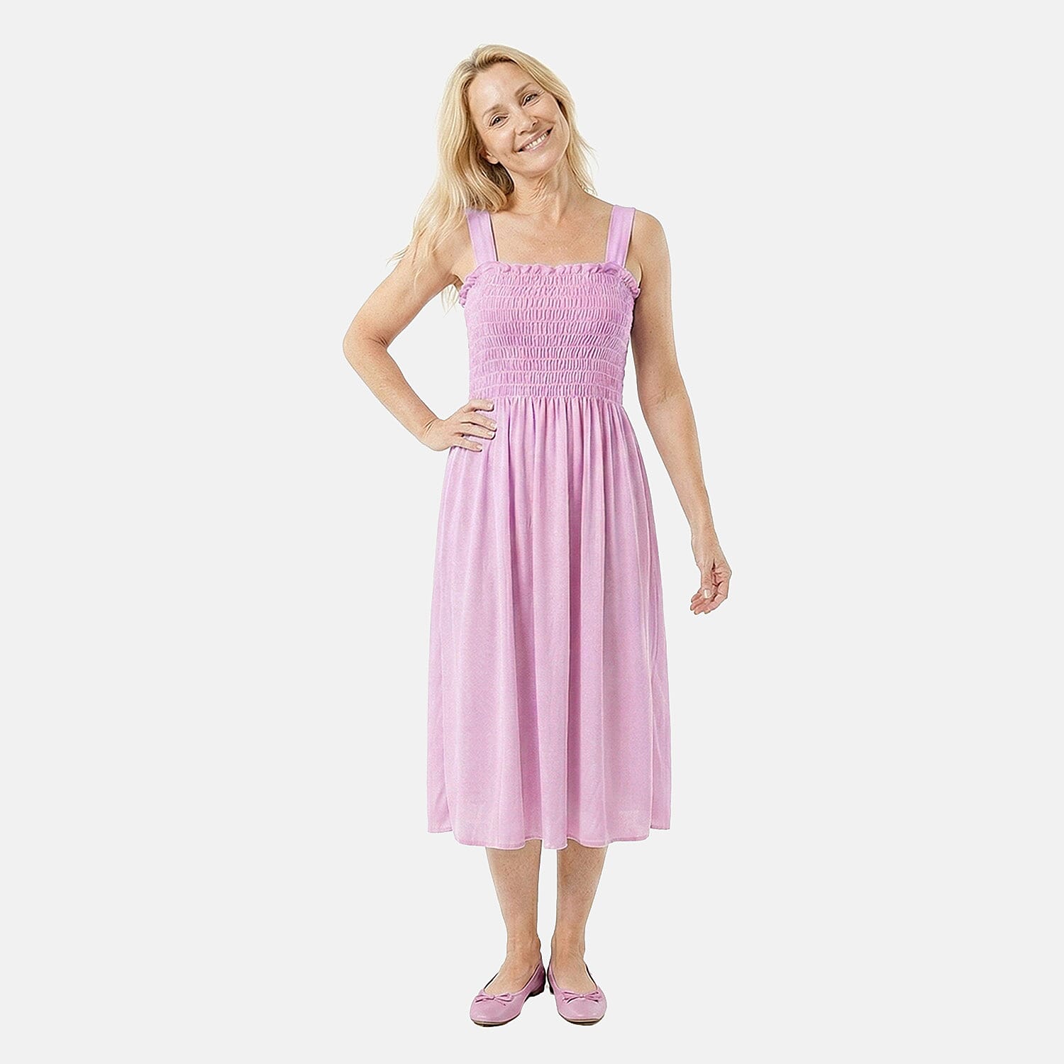 Amanda Paige Sleeveless Lilac Smocking Sundress- XL