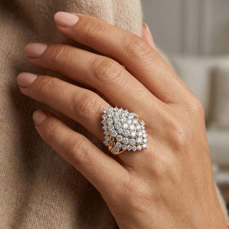 10K Yellow Gold Luxuriant Lab Grown Diamond (VS2) Ring (Size 5.0) (6.75 g) (Del. in 7-10 Days) 4.00 ctw