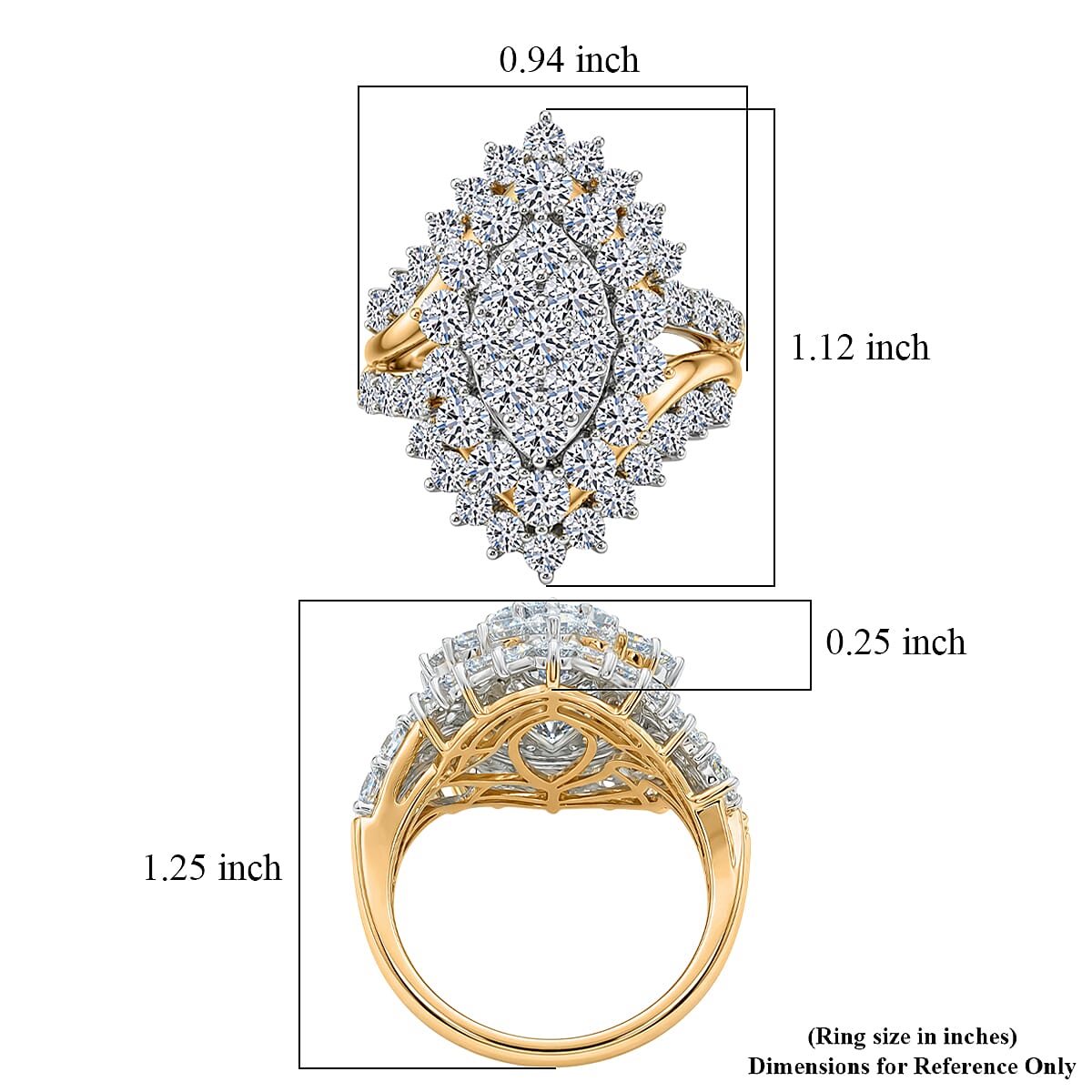 Luxuriant Lab Grown Diamond (VS2) 4.00 ctw Ring in 10K Yellow Gold (Size 8.0) 6.75 Grams