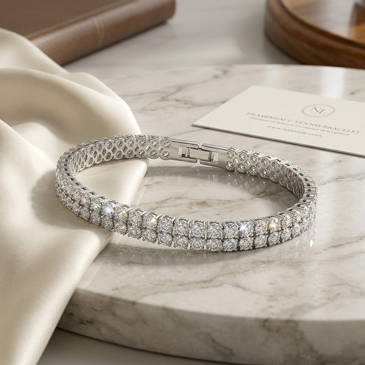 Luxuriant Lab Grown Diamond (G VS2) 5.00 ctw Bracelet in 10K White Gold (7.50 In) 8.75 Grams image number 1