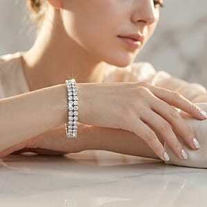 Luxuriant Lab Grown Diamond (VS2) 5.00 ctw Bracelet in 10K White Gold (7.50 In) 8.75 Grams