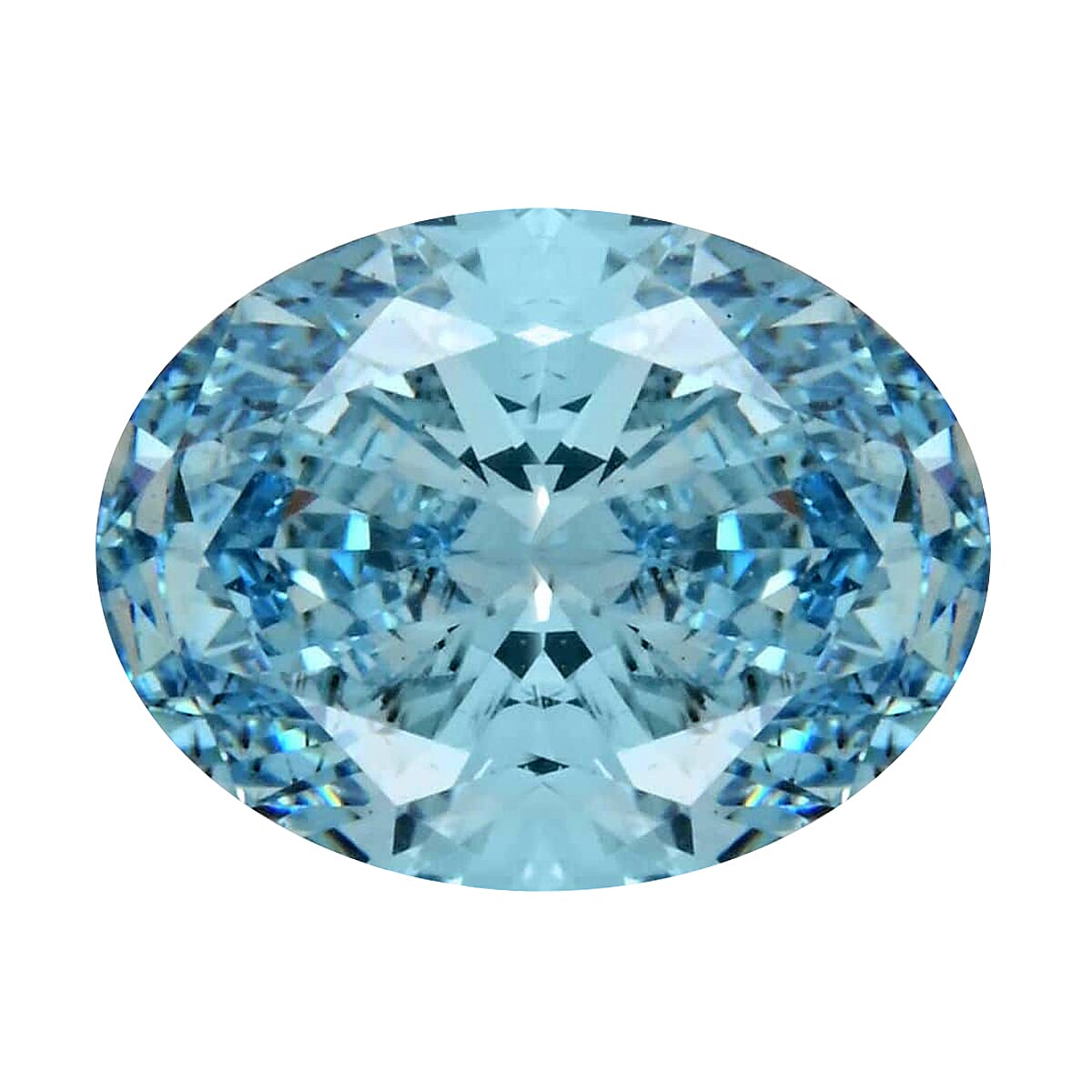 IGI Certified Luxuriant Lab Grown Blue Diamond (Oval) (VS2) 3.00 ctw