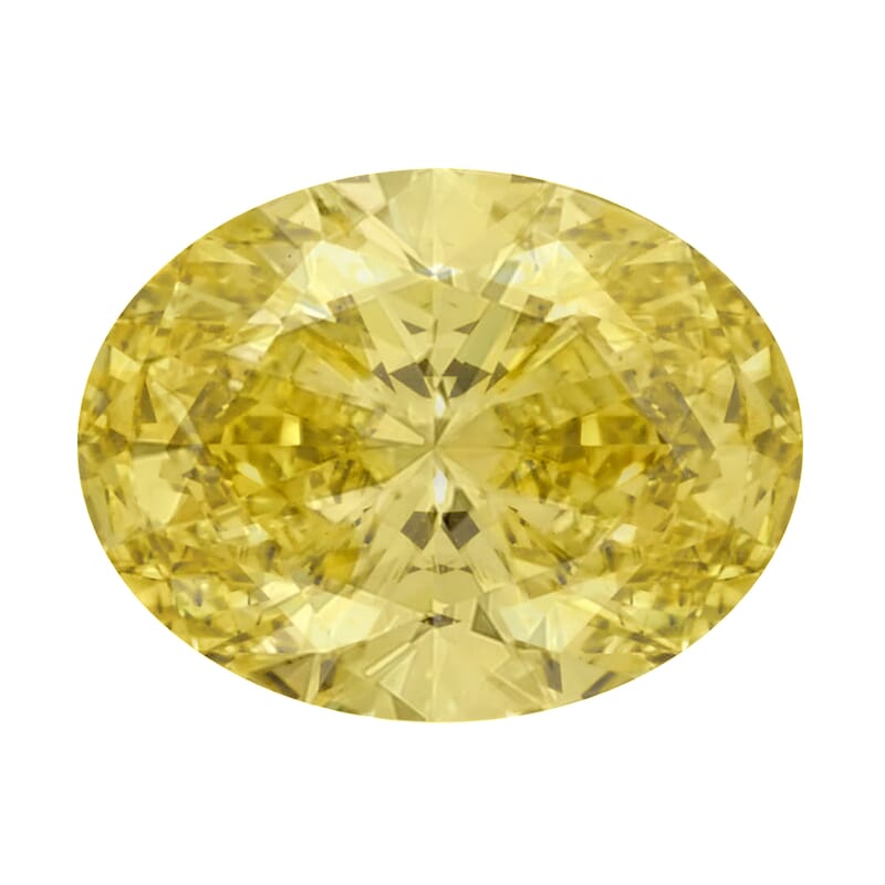 IGI Certified Luxuriant Lab Grown Yellow Diamond Fancy Oval Mix Faceted Cut VS2 2.00 ctw
