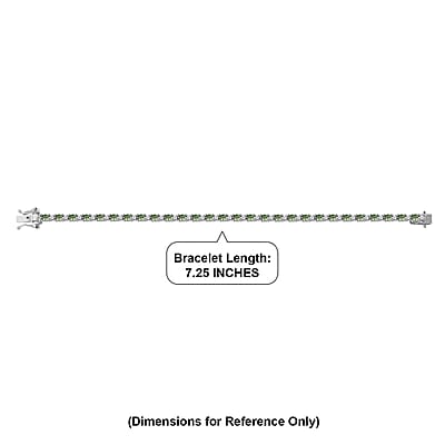 D'Joy Premium Natural Green Apatite and White Zircon 6.50 ctw Tennis Bracelet in Rhodium Over Sterling Silver (7.25 In)